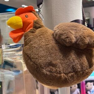Cuddly Brown and Orange Chicken Plush Toy cross body Bag